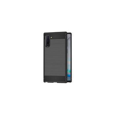 Funda silicona Samsung Galaxy Note 10, alta protección e inserciones símil a fibra de carbono