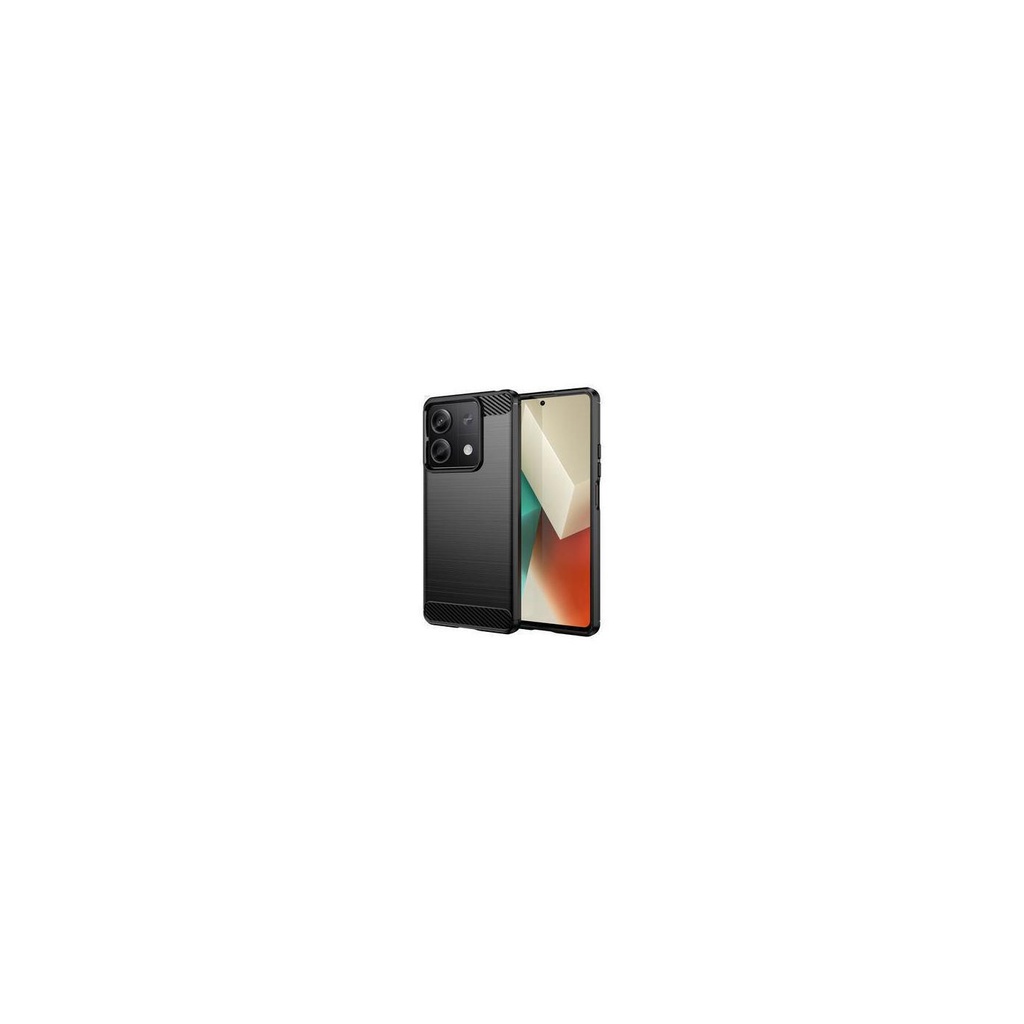 Funda silicona Xiaomi Redmi Note 13 4G, alta protección e inserciones símil a fibra de carbono