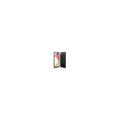 Funda silicona Samsung Galaxy A02s / A03s, alta protección e inserciones símil a fibra de carbono