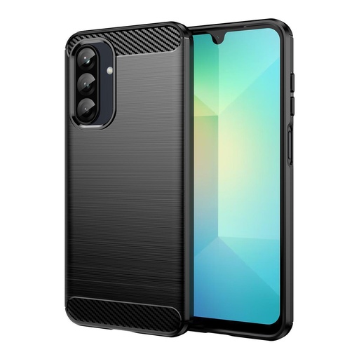 Funda silicona Samsung Galaxy A26 5G, alta protección e inserciones símil a fibra de carbono