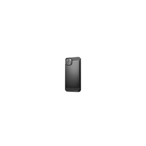 Funda silicona iPhone 14 Plus, alta protección e inserciones símil a fibra de carbono