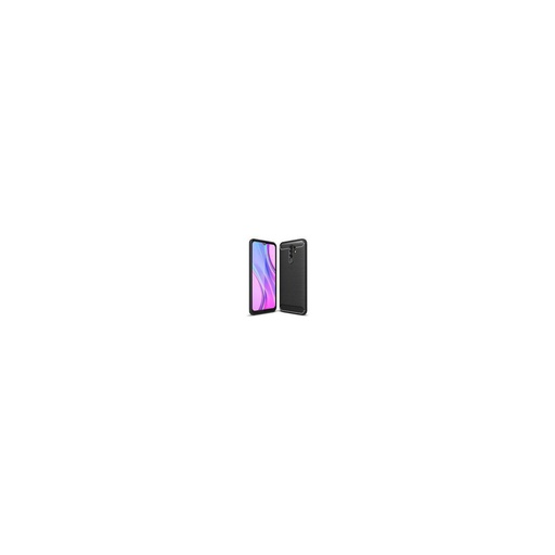 Funda silicona Xiaomi Redmi 9, alta protección e inserciones símil a fibra de carbono