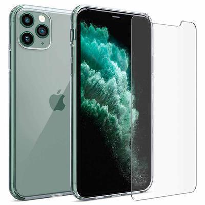 Protector cristal templado + funda silicona iPhone 11 Pro Max