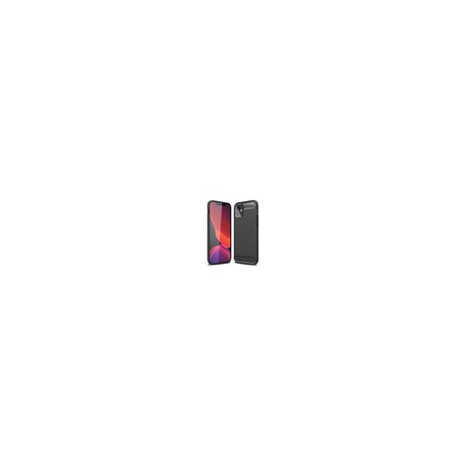 Funda silicona iPhone 12 Mini, alta protección e inserciones símil a fibra de carbono