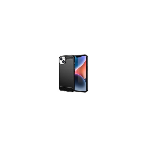 Funda silicona iPhone 15 Plus, alta protección e inserciones símil a fibra de carbono