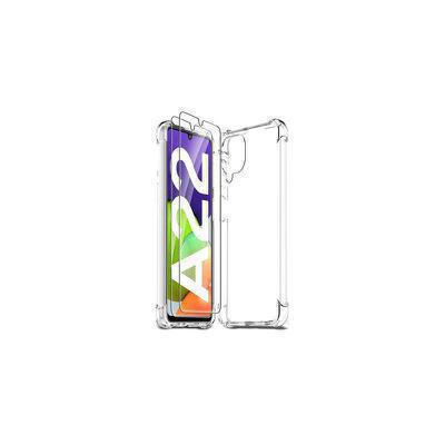 Protector cristal templado + funda silicona Samsung Galaxy A22 4G
