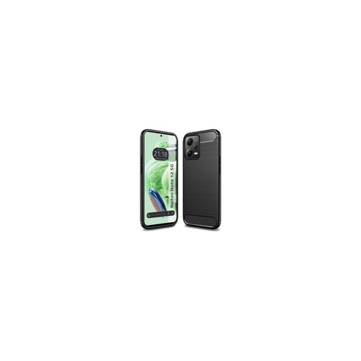 Funda silicona Xiaomi Redmi Note 12 5G, alta protección e inserciones símil a fibra de carbono